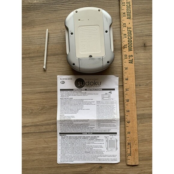 Sudoku Mega Screen Illuminated Game,  Stylus & Instructions Handheld Electronic - Picture 7 of 9